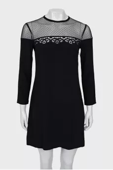 A-line dress with mesh