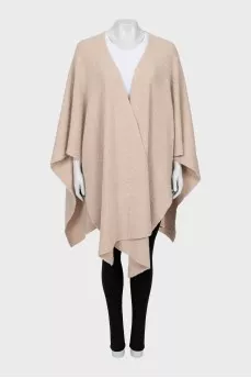 Beige poncho without fastening