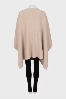 Beige poncho without fastening