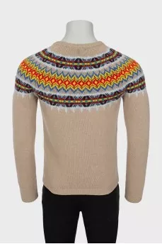 Men's wool sweater with pattern