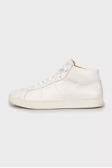 Men's white leather sneakers
