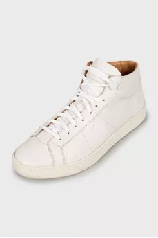 Men's white leather sneakers
