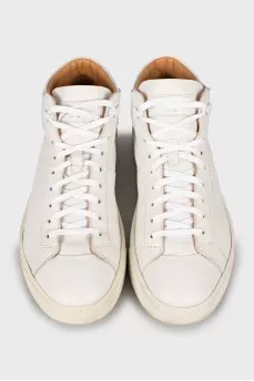 Men's white leather sneakers