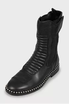 Leather boots with Velcro