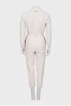 Jumpsuit with eco-leather inserts