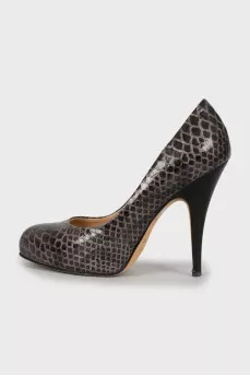 Leather high heels