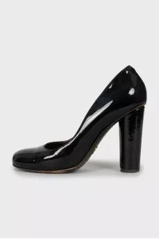 Black patent leather shoes