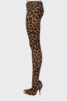 Textile boots in animal print