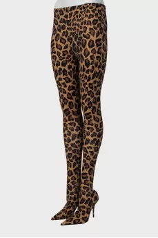 Textile boots in animal print