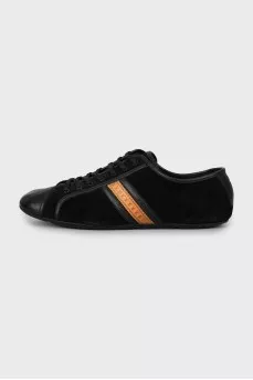 Black suede and leather sneakers