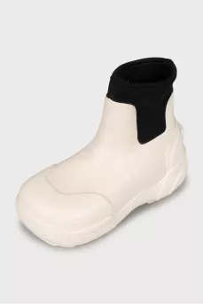 Chunky black and white boots