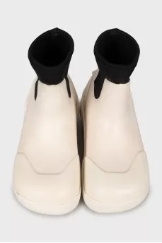 Chunky black and white boots