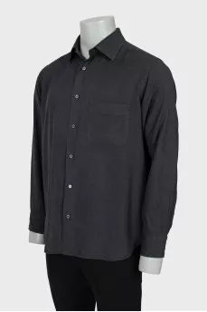 Gray men's shirt with pocket