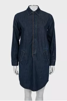 Denim blue dress with pockets
