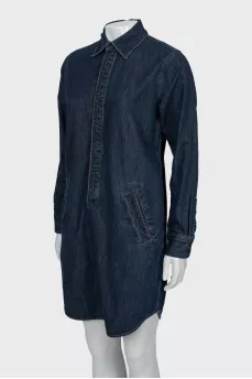 Denim blue dress with pockets