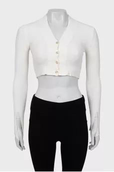 White cropped cardigan