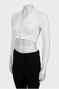 White cropped cardigan