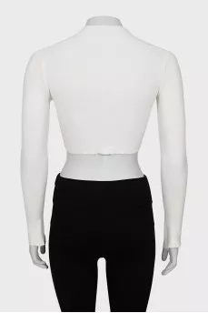 White cropped cardigan