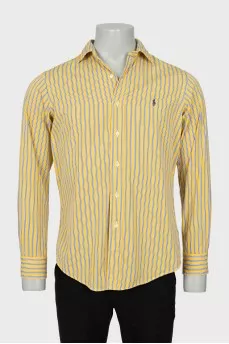Men's striped shirt with brand logo