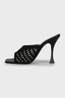 Black sandals with weave