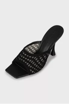 Black sandals with weave