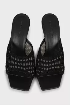 Black sandals with weave