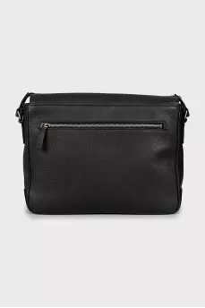 Men's leather crossbody bag with tag