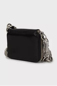 Leather wallet with silver chain