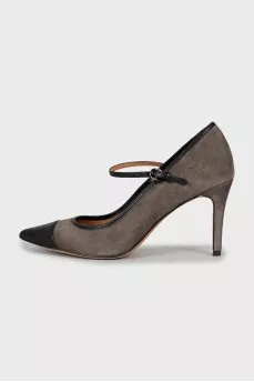 Two-tone suede and leather shoes