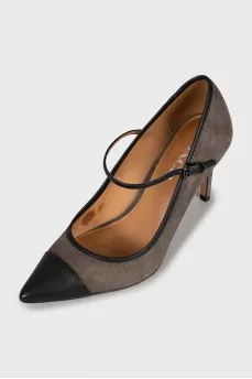 Two-tone suede and leather shoes