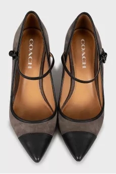 Two-tone suede and leather shoes