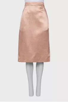 Beige midi skirt with pockets