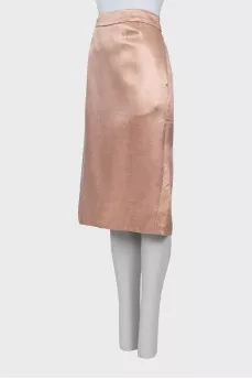 Beige midi skirt with pockets