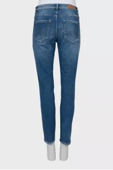 Mid-rise printed jeans