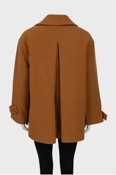 Cropped coat with chunky buttons