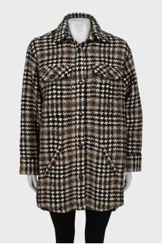 Coat in houndstooth print
