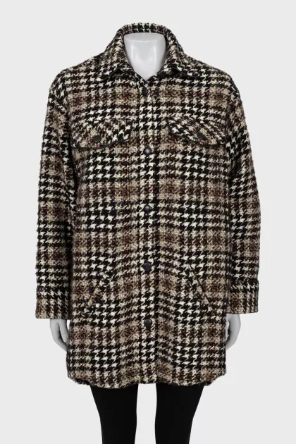 Coat in houndstooth print