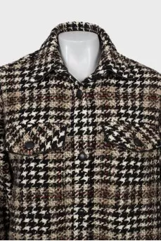 Coat in houndstooth print