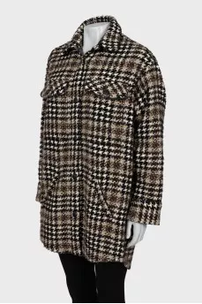 Coat in houndstooth print