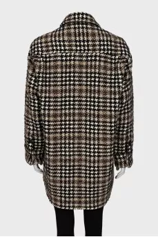 Coat in houndstooth print