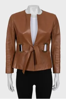 Fitted leather jacket