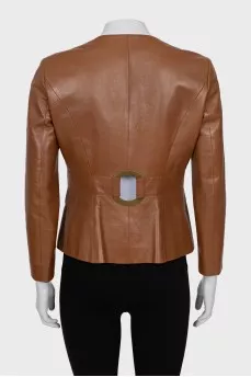 Fitted leather jacket
