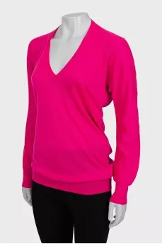 Pink V-neck pullover