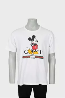 Men's white T-shirt with print