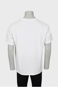 Men's white T-shirt with print