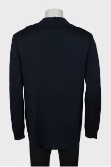 Men's blue double-breasted cardigan