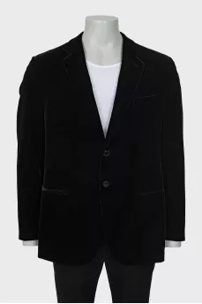 Men's velor jacket in black