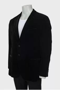 Men's velor jacket in black