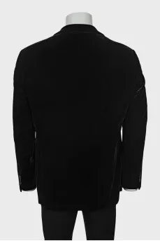 Men's velor jacket in black