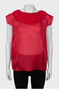 Transparent red blouse